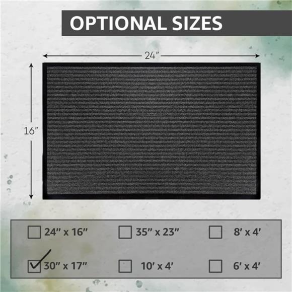 Durable Rubber Door Mat - Heavy Duty, Indoor/Outdoor, Easy to Clean, Waterproof - Picture 3 of 7
